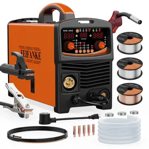 FEIFANKE MIG250A Welder with 110/220v smart conversion, 6-IN-1(MMA/LIFT TIG/FLUX CORE MIG CAS MIG/PLUSE MIG/SPOT welding) welder machine, LED Display Digital welder,Includes 3 Spools of Welding Wire,  for Professional and DIY Welding Projects