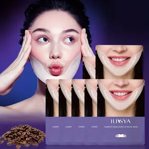 V Face Mask 7 Sheets, Facial Lifting Strap, Tighten Jawline, Hyaluronic Acid Gel, Moisturizing Sheet Mask, Valentine's Day Gift
