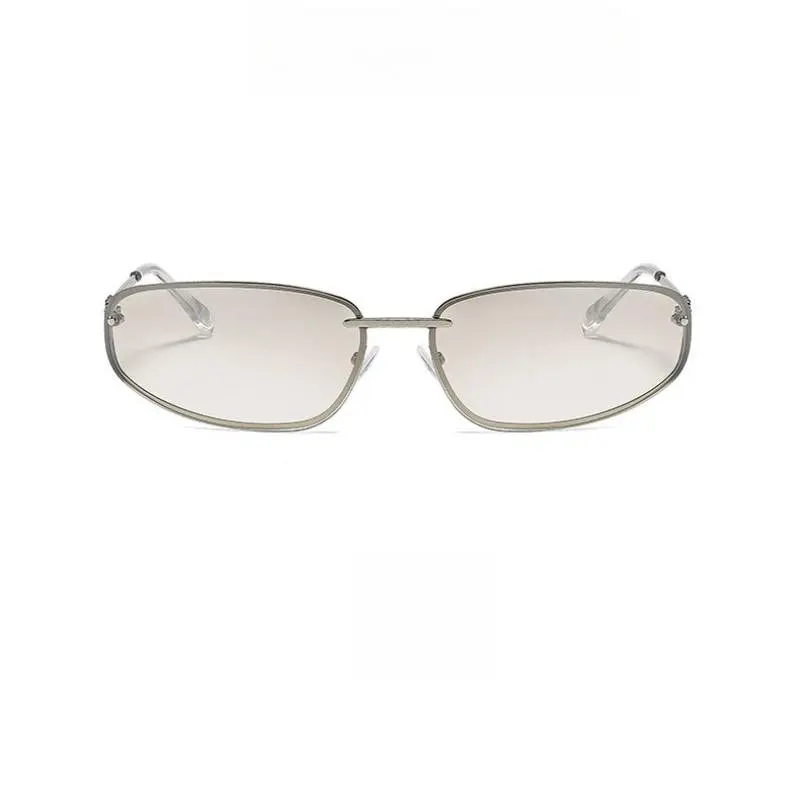 Oval Frameless Sunglasses Y2K Premium Sense Concave Shape New Style Sunglasses Retro Sunglasses For Women