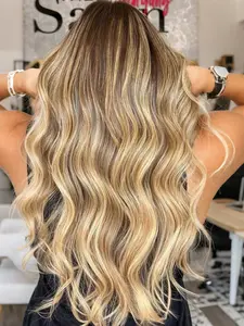 #P27/613 20pcs 50g Balayage Blonde Color  Straight Tape In 100% Human Hair Extension Lightweight Individual Extensions Silky Seamless Invisible For Woman 14-26 Inches