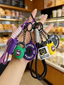 fitness-style dumbbell, kettlebell, Lightweight keychain pendant, creative fitness-themed keychain, with eye-catching dumbbell, kettlebell designs. It's a stylish accessory for backpacks and keys perfect for everyday outings and gym fashion