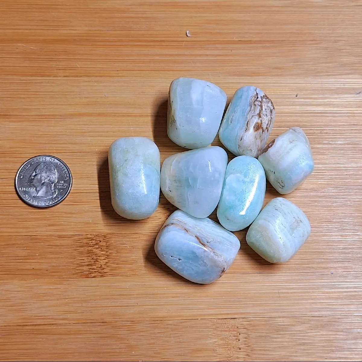Tumbled Caribbean Blue Calcite
