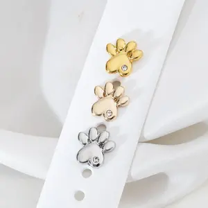 Cute Paw Design Artificial Rhinestone Decor Watch Band Decoration, Fashionable Watch Band Ring for Women, Stylish Watch Accessories for Apple Watch Users