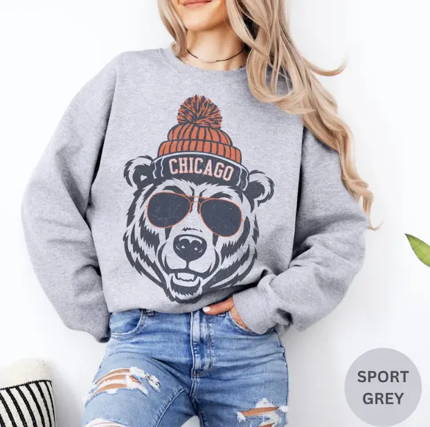 Chicago Sweatshirt, Chicago Football Fan Gifts, Chicago Football Game Day, Chicago Crewneck Unisex