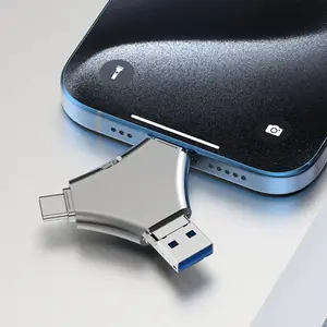 4-in-1 Flash Pen Drive, High Speed USB 3.0 Memory Storage, Portable Flash Drive, OTG Flash Drive for iPhone iPad Android Smart Phones PC Laptops, USB Flash Drives