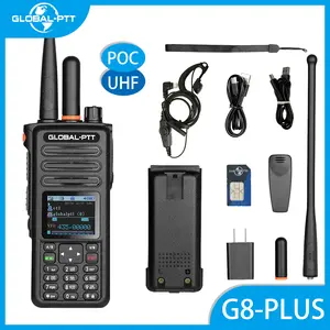 GLOBAL-PTT G8-Plus Two way radio UHF Analog+POC Radios Dual Band 4G cellular network Unlimited range real-time intercom