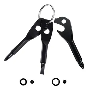Father’s Day Gift Keychain Screwdriver 6-in-1, Mini Portable Multi-Function Pocket Tool with Phillips, Slotted, Hex Wrench, EDC Keyring Gadget for Dad, Husband, Boyfriend, Everyday Carry Handy Tool