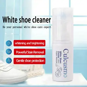 Multi-Purpose White Shoe Foam Cleaner with Brush, 100ml Whitening Kit for Premium Leather Care on Sneakers and Footwear