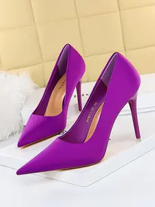 Luxurious Elegant Stylish Classy Commuter Women Satin Pointed Toe Stiletto High Heels, Spring Summer Fashion, Glossy Fabric, Versatile for Parties and Daily Wear, Footwear, Pointed Toe Shoes