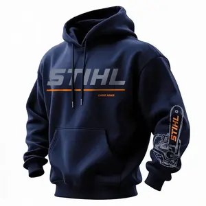 Retro Heavy Duty Style Stihl Hoodie, "Built For The Job", Repairman's Workwear Shirt, Logo On Arm, Perfect Gift for Dad, Trendy Fashion Streetwear Top
