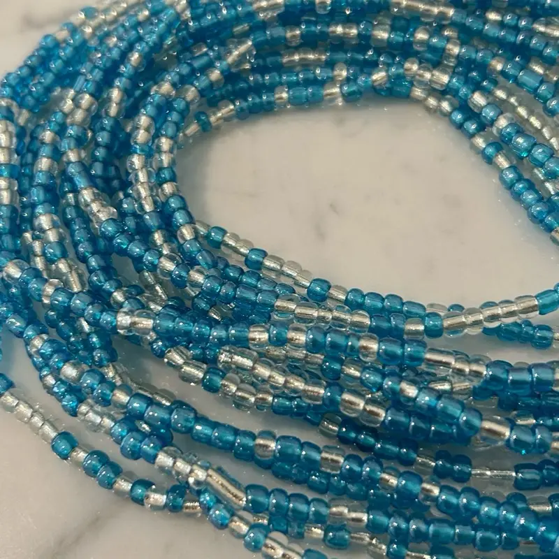 Women's Tie-On African Waist Beads, Colorful Chain & Link Body Jewelry, Belly Waist Body Chain Accessory