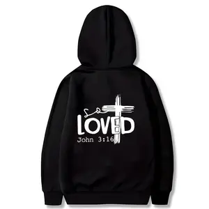 men's inspirational casual hoodie sweatshirt with faith and scripture elements
