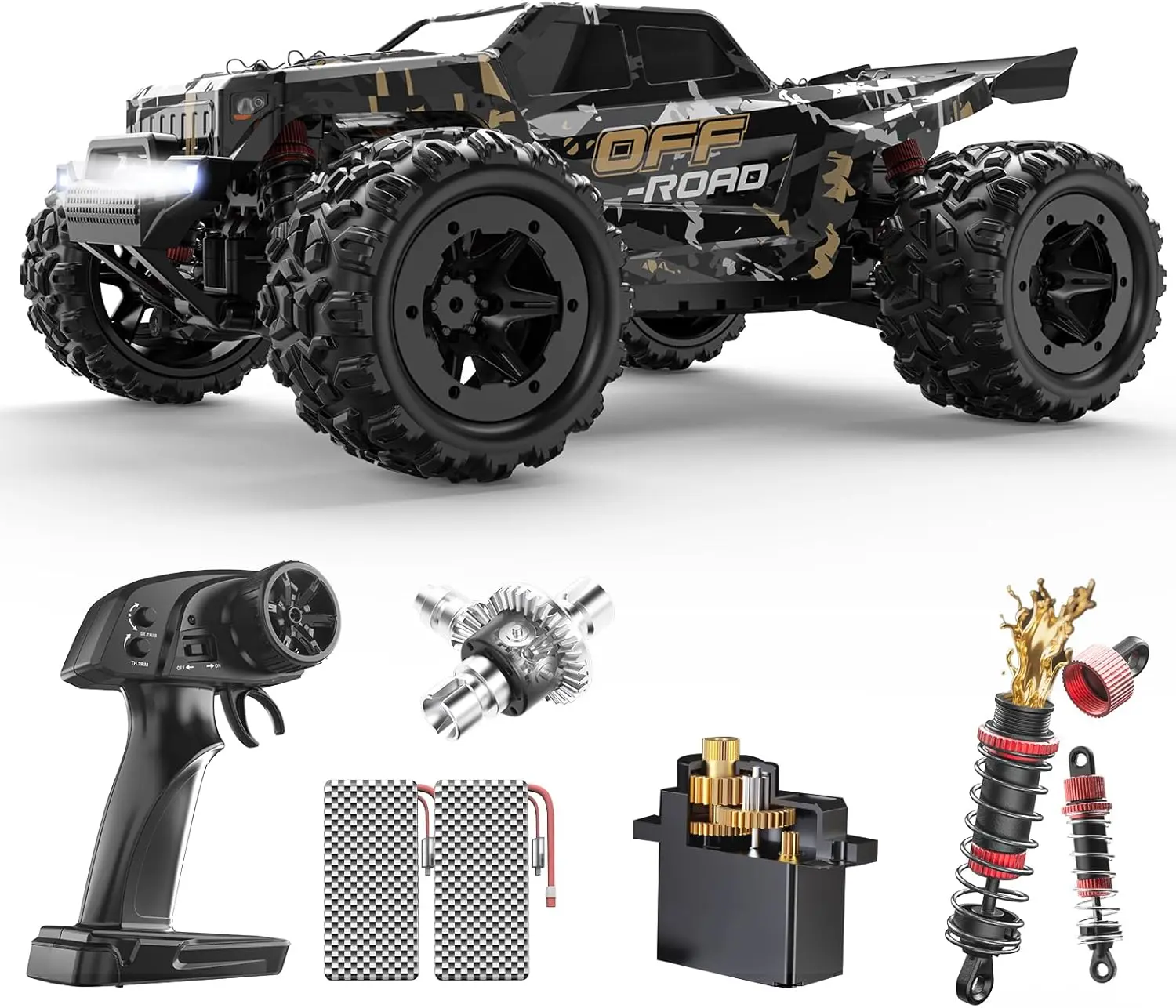DEERC 9309E All Terrain Fast RC Cars for Adults 40KPH,4WD Electric Off-Road Remote Control Monster Truck,2.4Ghz High Speed Car,Waterproof Monster Truck with 2 Batteries for Boys & Kids Brushless Rc Cars Rc Construction Vehicle Remote Controlled Car Remote