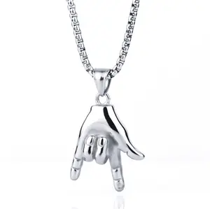 Rock On Titanium Steel Pendant Necklace for Men