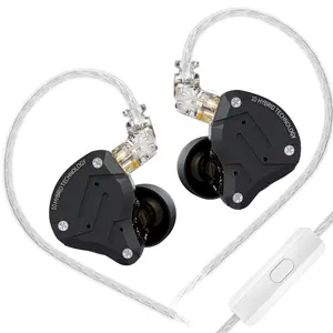 KZ ZS10 Pro In-Ear Monitor Headphones, 4BA 1DD Bass Earbuds, 40000Hz Frequency, 3.5mm Plug , Matte Black, for Gaming, Singers, Guitarists, Drummers, Christmas Gifts Durable Audio Headset For Electronic/PoP/Rock