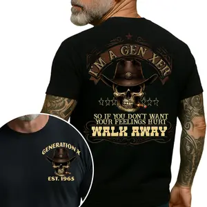 Custom Year Badass Generation T-shirt Generation X Shirt Gen X T shirt 100% Cotton Top Unisex Menswear Spandex Stretch Fabric Streetwear Classic Fit