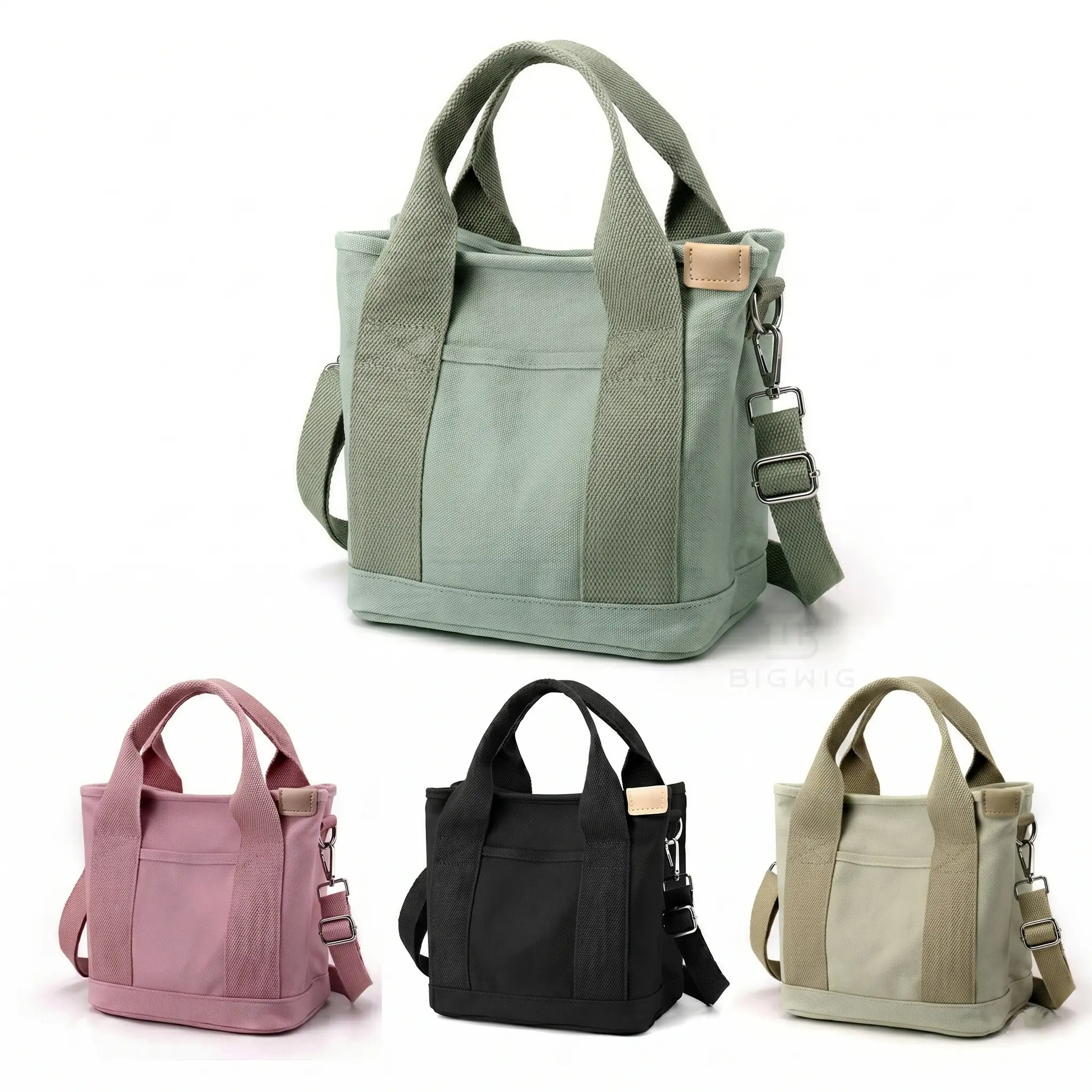 Women's Canvas Tote Bag - Multi-Pockets, Zipper Closure, Durable Hands-Free Satchel, Compact Organizer Crossbody Shoulder Purse for Daily Travel & Work, Classic/Contemporary/Minimal Women's Handbags, tiktokshopspringglowup, Classic Women's Handbags summer