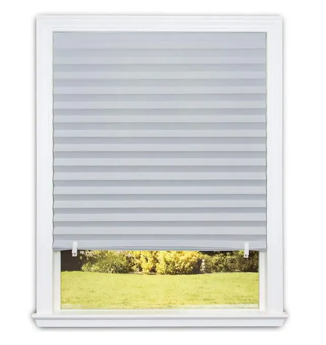 No Tools Original Room Darkening Pleated Paper Shade Gray 36 in x 72 in