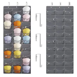 Hat Organizer Racks for Baseball Caps, 27 Pocket Pocket Over the Door Hat Organizer with 3 Hooks, Hat Storage to Protect and Display
