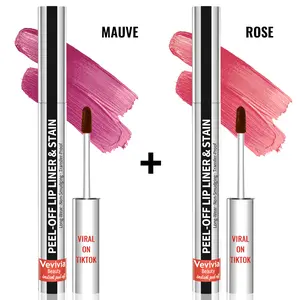 （Free shipping）2pcs LIP LINER Peel-Off Lip Liner Stain High-Shine Smudge-Proof All Day & Night Lip Liner with Plumping Finish