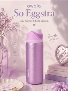 Owala FreeSip 32oz So Eggstra Purple Glitter Insulated Tumbler with Straw Cute Aesthetic Gift