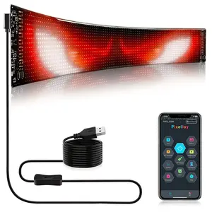 [Flexible LED Matrix Panel]LED Matrix Panel Identification, with USB Power Supply, Application Control and Remote Control; Flexible, DIY Programmable Lighting, Suitable for Cars, Stores, Hotels, Holidays; Easy to Install, Durable Design(No Remote