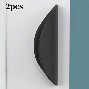 2pcs No-Drill Plastic Handle for Kitchen Cabinets, Adhesive Drawer Pulls, Home Furniture Accessories, Easy Install, Durable Design