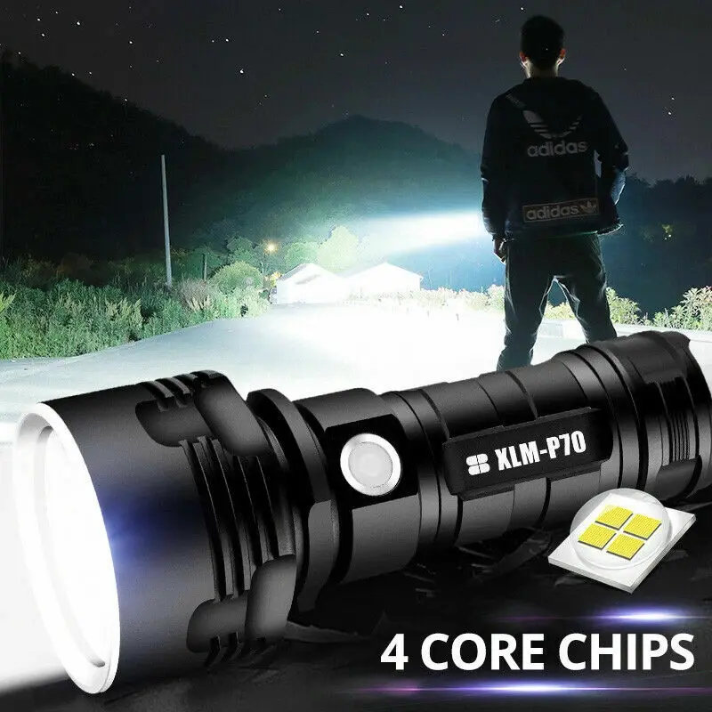 Super Bright 4 CORE LED USB Flashlight LED Tactical Torch