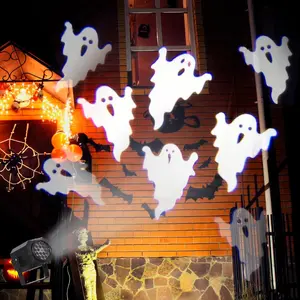 USB Powered Halloween Christmas Projector, 16 Holiday Patterns, Ghost Projection Light, Party Light, Indoor Outdoor Decor, No Batteries Needed, Plug & Play