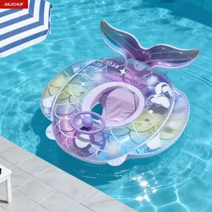 Gradient Mermaid Tail Inflatable Pool Floaties, Dreamy Scale Print, Interactive Driving Design, Thickened PVC, Fun Summer Water Play & Photoshoot, Inflatable Pool Floaters