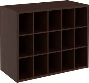 15 Cube Stackable Storage Organizer for Shoes, Bags, Crafts, Hobbies with Wood Shelves - Home Organizer