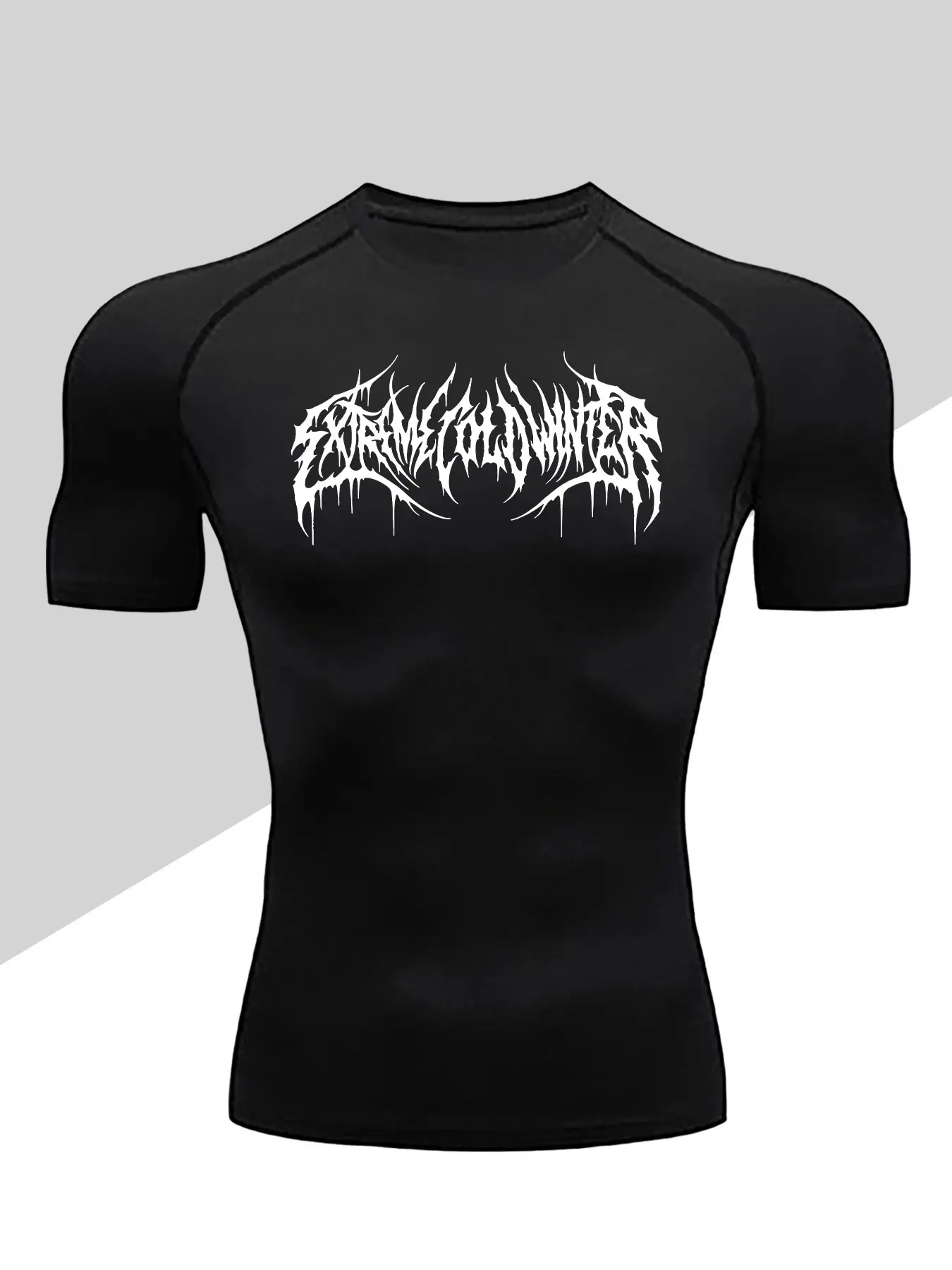 Men's Dragon Print Compression T-Shirt, Active Workout Rash Guard, Quick-Dry Breathable Stretch Fabric, Tight-Fitting Short Sleeve Top for Fitness and Outdoor Activities Clothing
