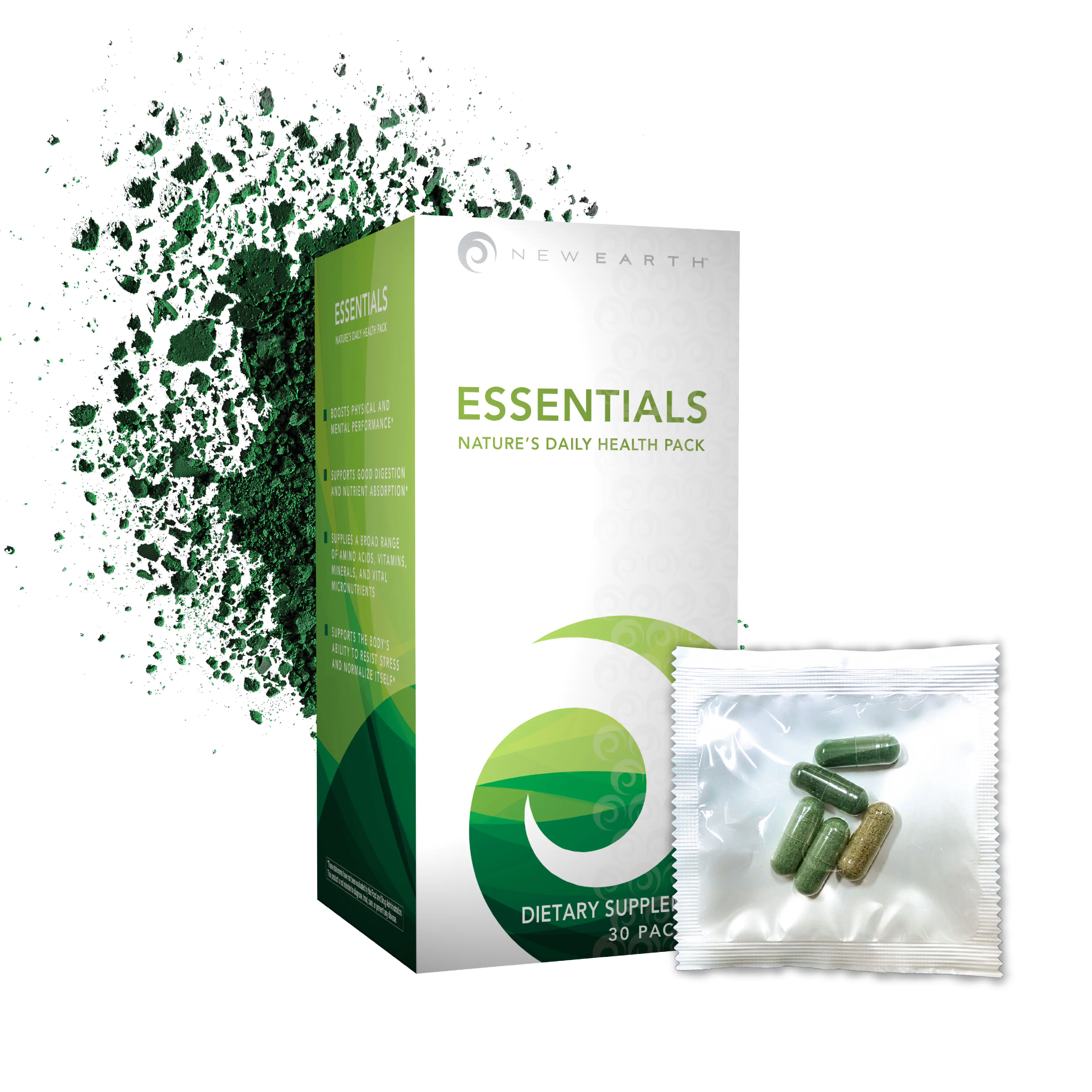 Essentials | Daily Gut Health Packets with Probiotics, Enzymes & Organic Wild Microalgae (30-Day Supply)