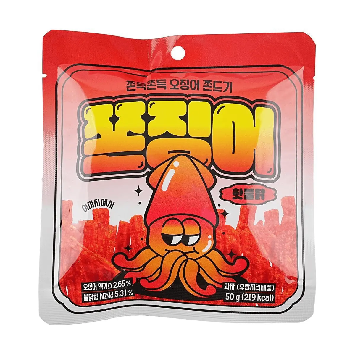JJONCHELIN Korean Spicy Squid Jerky Strips 50g - Crispy Seafood Snack for Adults & Kids