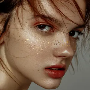 10pcs Mixed Face Glitter Makeup Stickers, Glow Makeup Patches, Cute Women Sparkle Makeup Accessories, Beauty Products, Perfect for Ramadan & Christmas Gifts