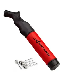 ACELETIQS Ball Pump for Sports Balls – Hand Pump – Basketball, Soccer Ball, Volleyball & Football Inflator – Push & Pull System for Quick Inflation – Includes 5 Needle Set