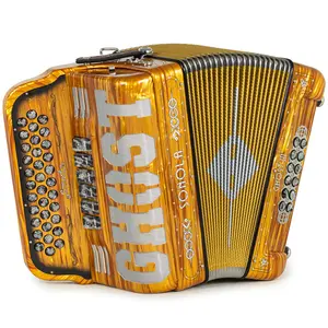 Sonola Ghost III Accordion 6 Switch 2-Tone FBE-EAD Celluloid Golden Wood and White