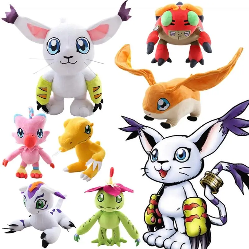 Digimon Adventure Plush Toy Patamon Agumon Tailmon Gomamon Piyomon Gabumon Tentomon Stuffed Doll Plushie Animals Christmas Gifts