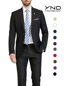 YND Classic Fit 2-Piece Suit, 2-Button Jacket & Pants Set, Tie Strap Tuxedo Jacket, Wedding Suit, Business Dinner, Business Casual, Black Formal Menswear, Business Casual Outfits, Prom Outfits for Men, Office Workwear, Groomsmen Suit