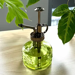 Bamworld Vintage Style Glass Sprayer Watering Can with Ergonomic Handle for Succulents & Bonsai Plants Perfect for Boys Girls Plant Care Decorative Functional Gift Blue Green Gray