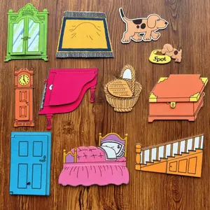 12pcs/set Where Is Spot? Felt Board Teaching Aids, Visual Learning Tools, Early Education Materials for Preschool Children, Reading Time Circle Time, Teaching Supplies, Classroom Supplies
