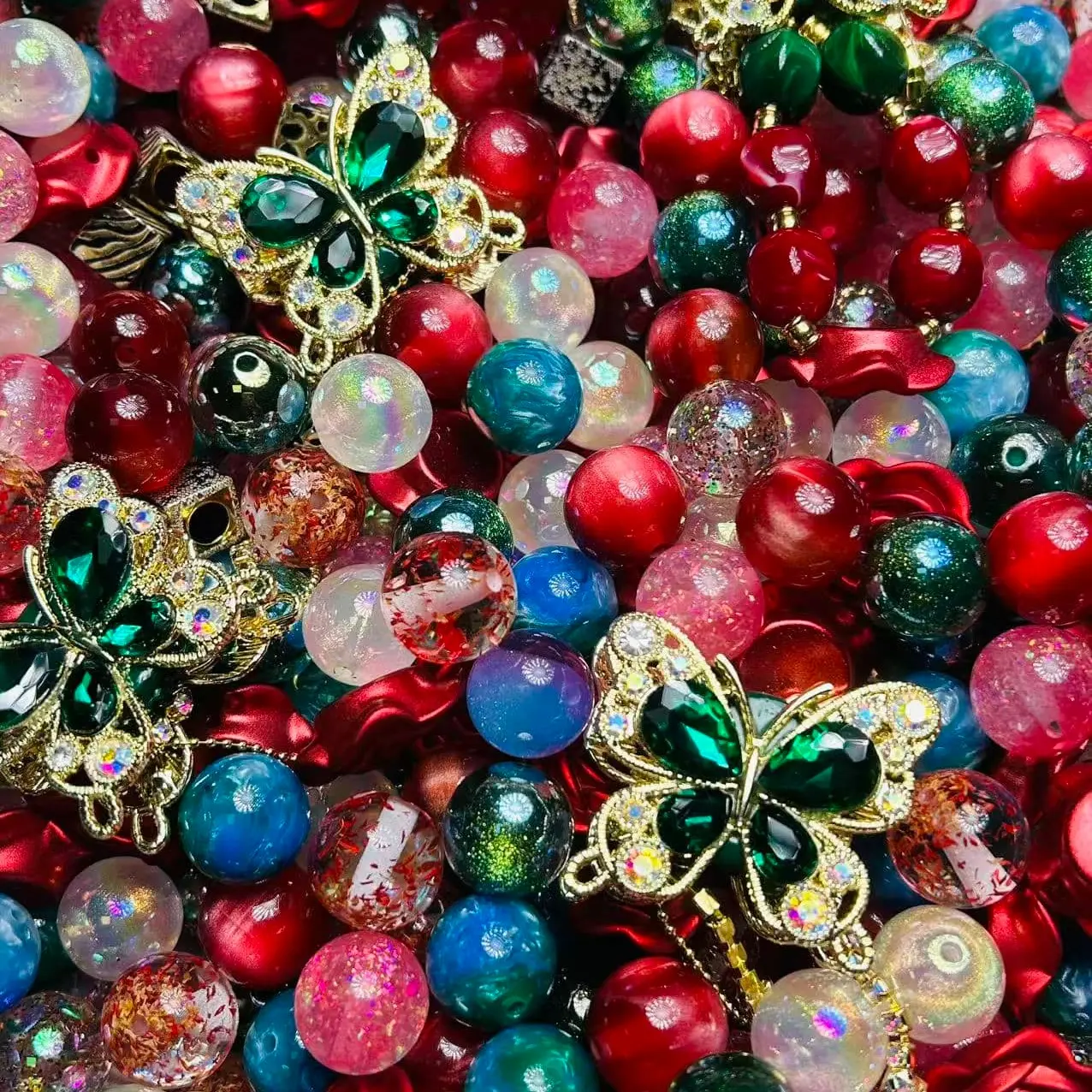 【D.P.C】Choose On Live - Acrylic DIY Beads Mix - 150ml, 300ml, 650ml Sizes - Charms Accessories for Jewelry Making, Decoration, Bracelets, Phone Charms, Beads For Jewelry Making, Decoration Beads
