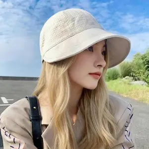 2-Pack Women's wide brimmed waffle hat, adjustable sun hat, spring and summer UV resistant sun hat, fashionable retro casual versatile fisherman hat,