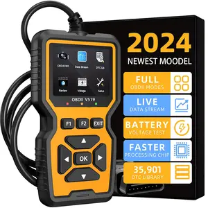 Car OBD2 Scanner Diagnostic Tool Code Reader, Car Voltage Tester Engine Fault Code Scanner, Charging Tester Diagnostic Tool For OBDII Protocol Cars V519 Yellow