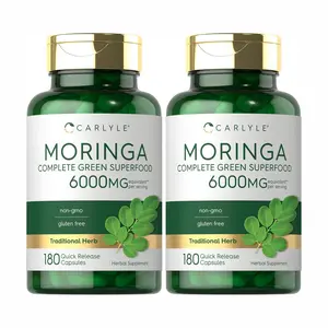 Carlyle Moringa Oleifera Supplement | 180 Capsules | Complete Green Superfood for Women and Men | Non-GMO and Gluten Free | from Moringa Leaf Powder