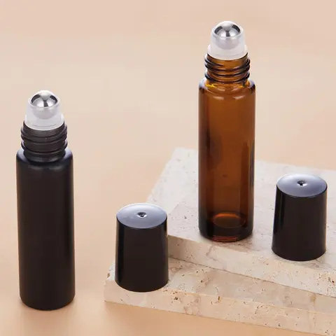 2pcs/set Empty 10ml Roller Bottle, Portable Empty Essential Oil Roller Bottle, Perfume Dispenser Roller Bottle for Outdoor Travel, Oil Container