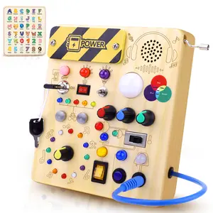 Busy Board,Montessori Toys for 1-3 Year Old Boys & Girls,Learning Educational Toys for Toddlers,Sensory Toys for Kids with Autism (Busy Board v5)