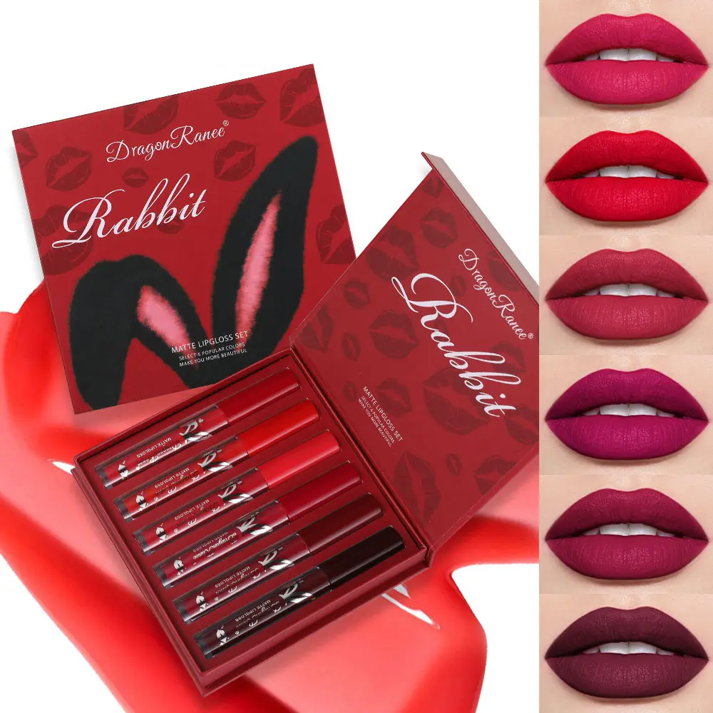 6-Pack Matte Liquid Lipstick Set, Natural Charm Non-Toxic Cosmetic for Adults & Beginners, All Skin Types, Easy-to-Apply, Long-Lasting, Waterproof, Non-Stick Cup Lip Color, Six Pack