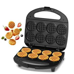 Mini Waffle Maker Machine, Small Waffle Bites Maker for Kids, Makes 8 x 2 inch Tiny Waffle Bites, Ideal for Breakfast, Snacks, Desserts and More Kitchen Appliances Portable