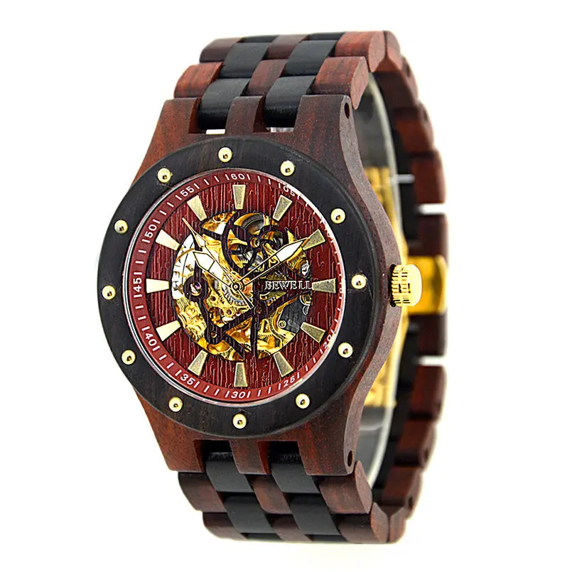 BEWELL Wood watch Men Watches Vintage Business Male's Wristwatches